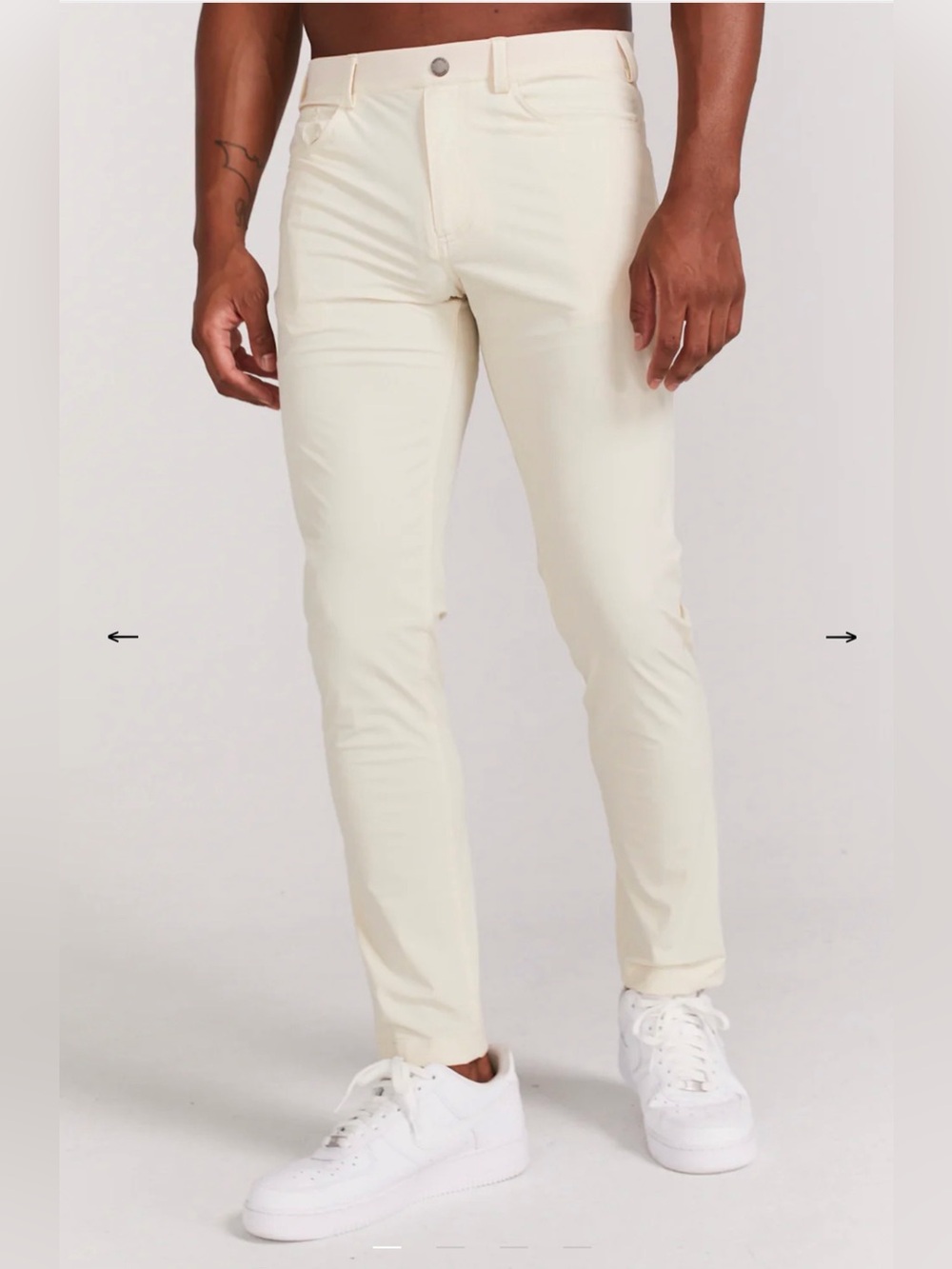 Men's Slim Chino Pants in Cream